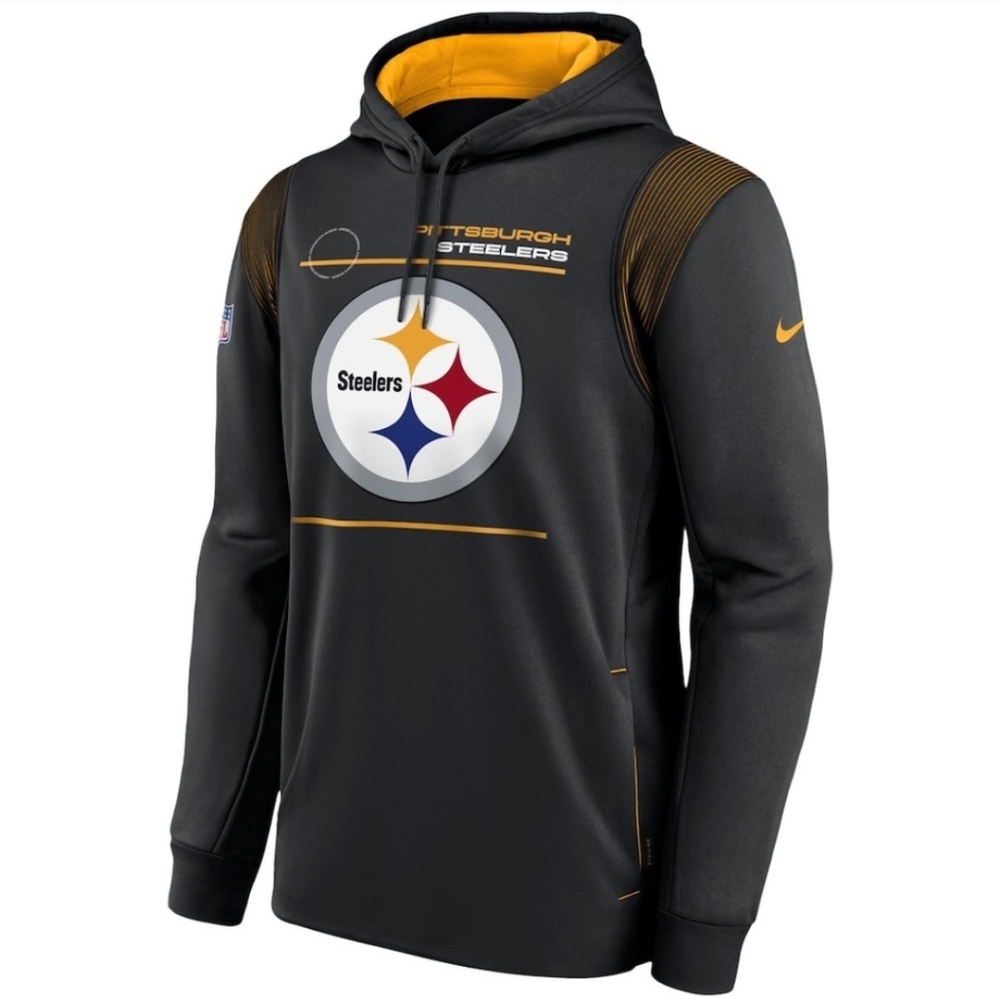 NIKE Pittsburgh Steelers Primary Therma Pullover Sideline Hoodie Youth XL